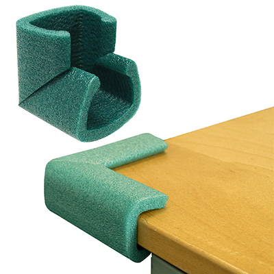 24 x U Foam Corner Protectors Size 60-80mm - Jiffy Ocean Green